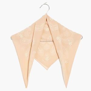 NEW‎ Madewell Embroidered Organic Cotton Bandana, muted shell